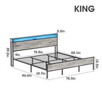 Queen/Full Bed Frame with Storage Headboard