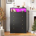 Dresser with LED Lights and  Shelves