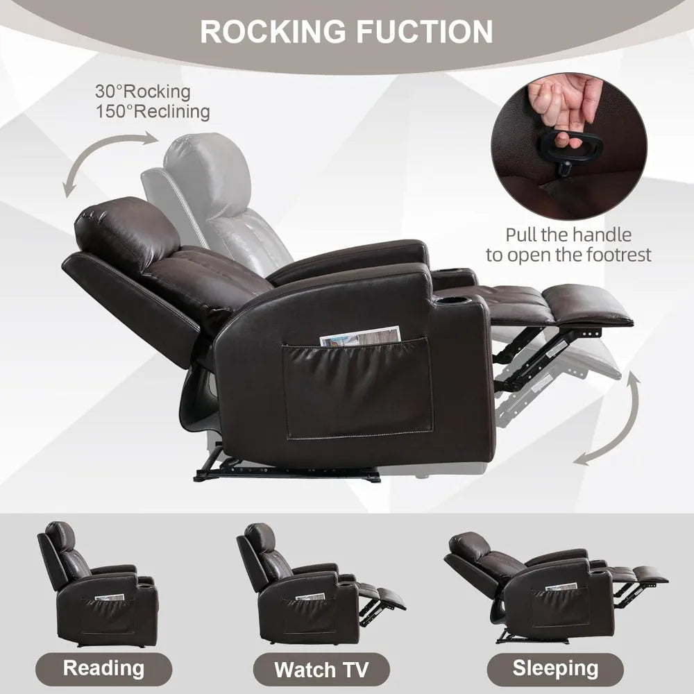 Manual Recliner with Massage and Heat