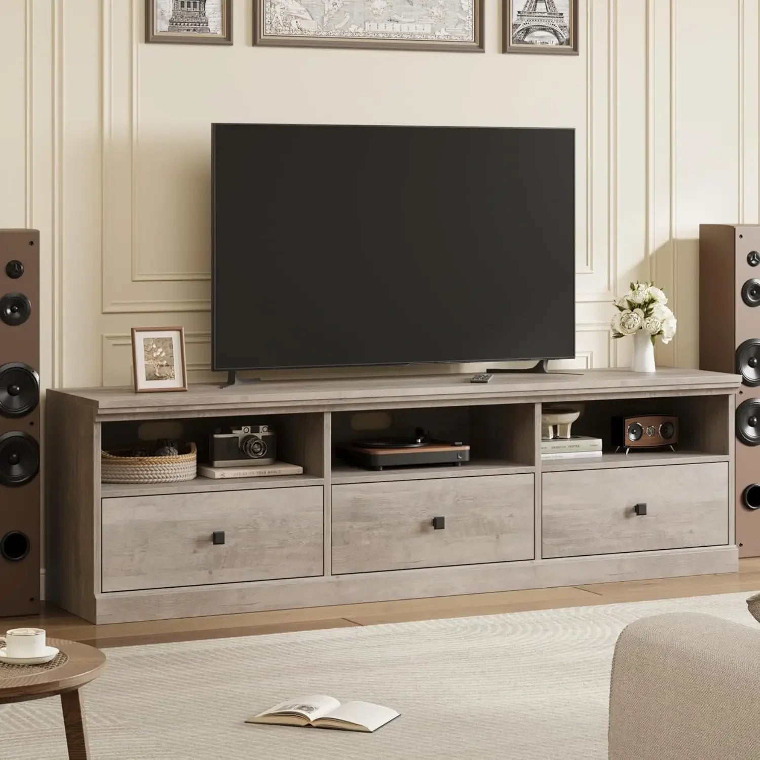 Modern Entertainment Center with Storage Drawers