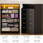 Dresser with LED Lights and  Shelves