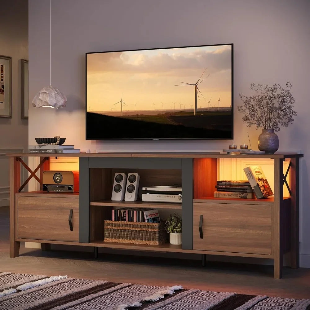 Entertainment Center with LED Lights