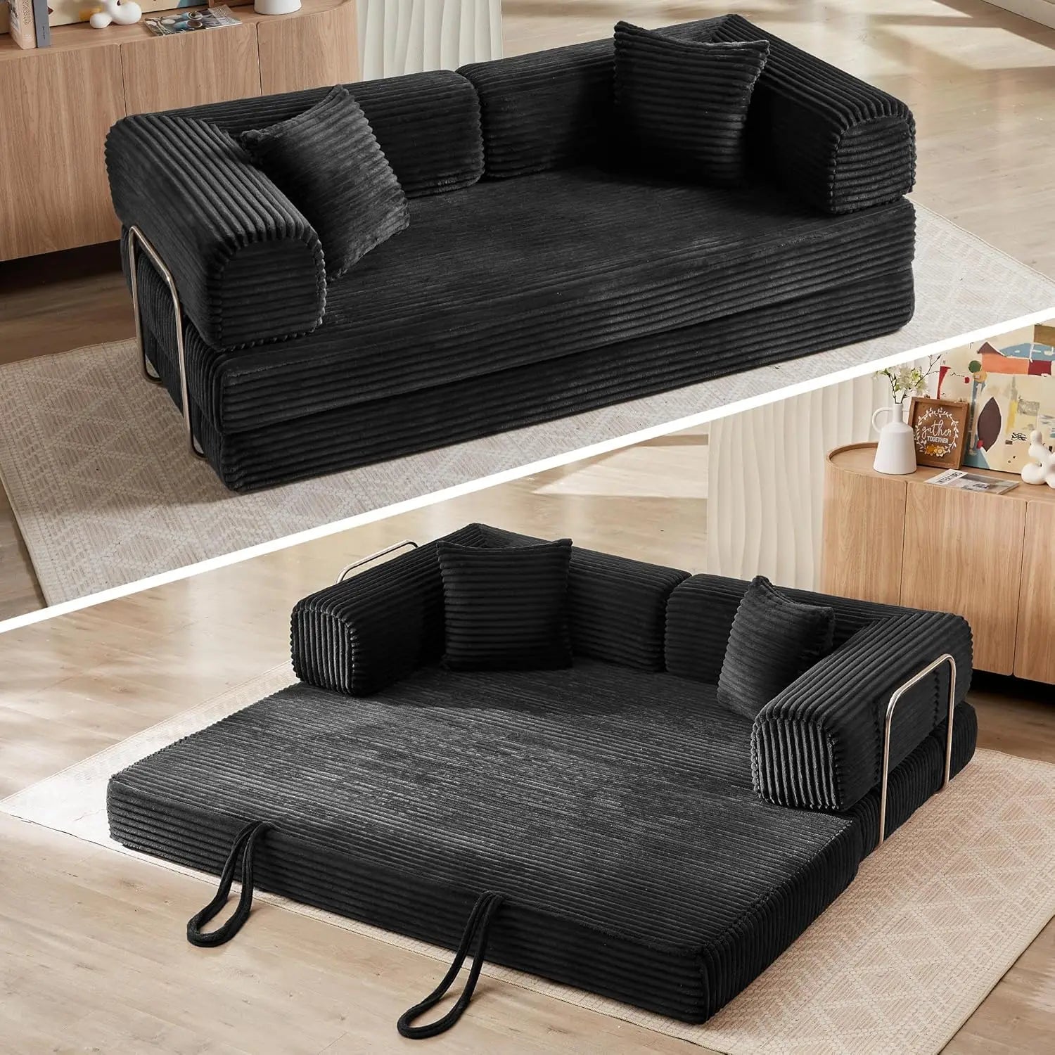 Oversized Corduroy  Sleeper Sofa