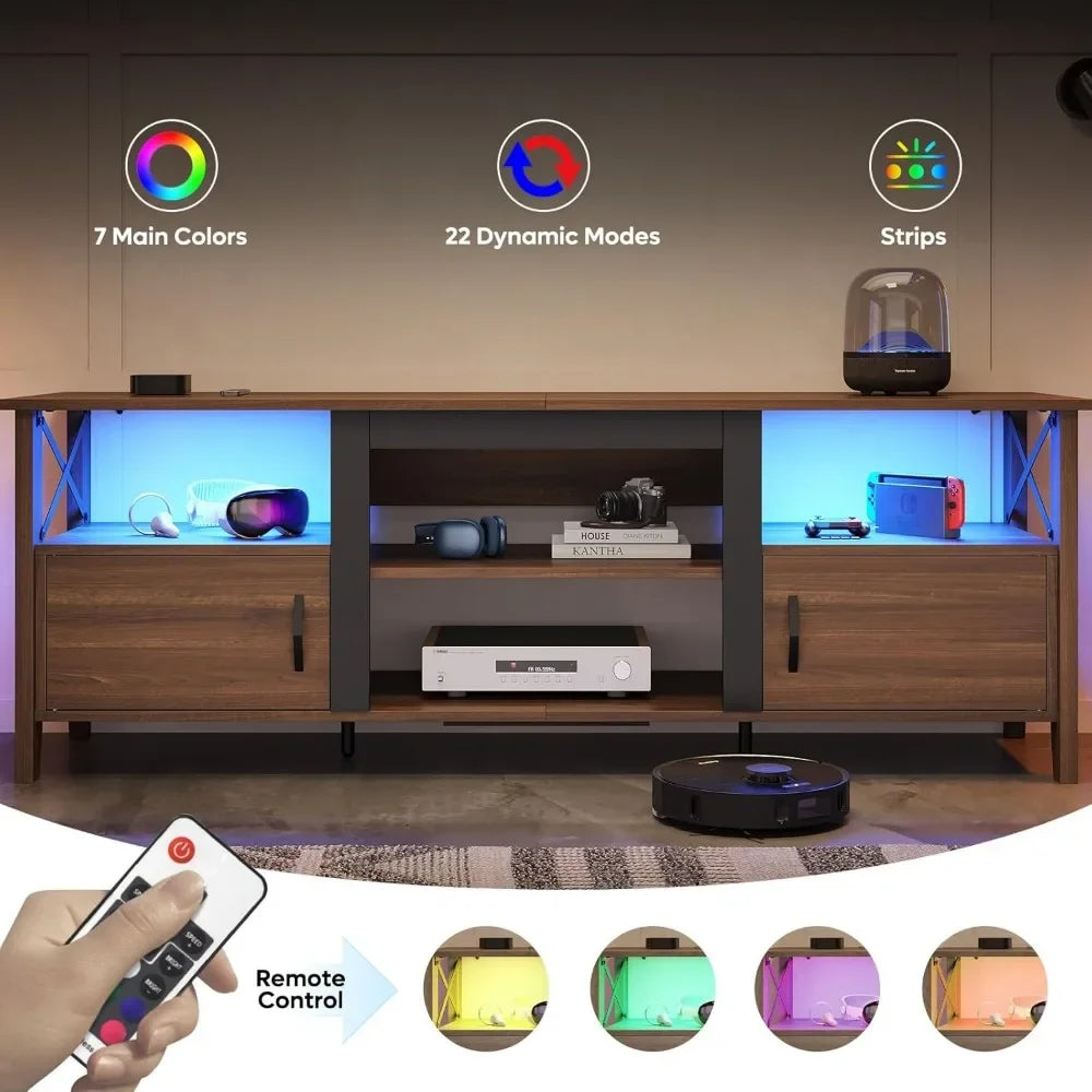 Entertainment Center with LED Lights
