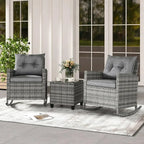 Patio Rocking Bistro Set & Glass Table