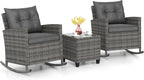 Patio Rocking Bistro Set & Glass Table