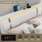 Queen Bed Frame with LED Headboard