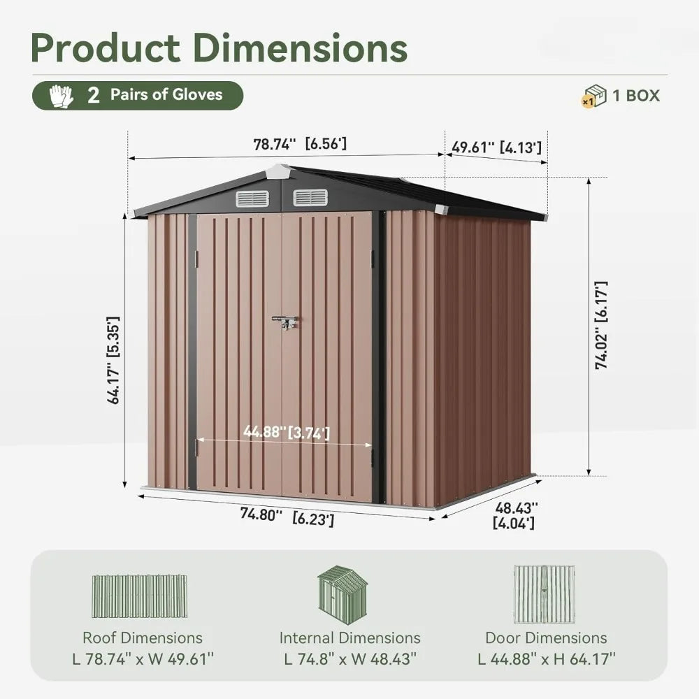Outdoor Storage with Doors & Slooping Roof