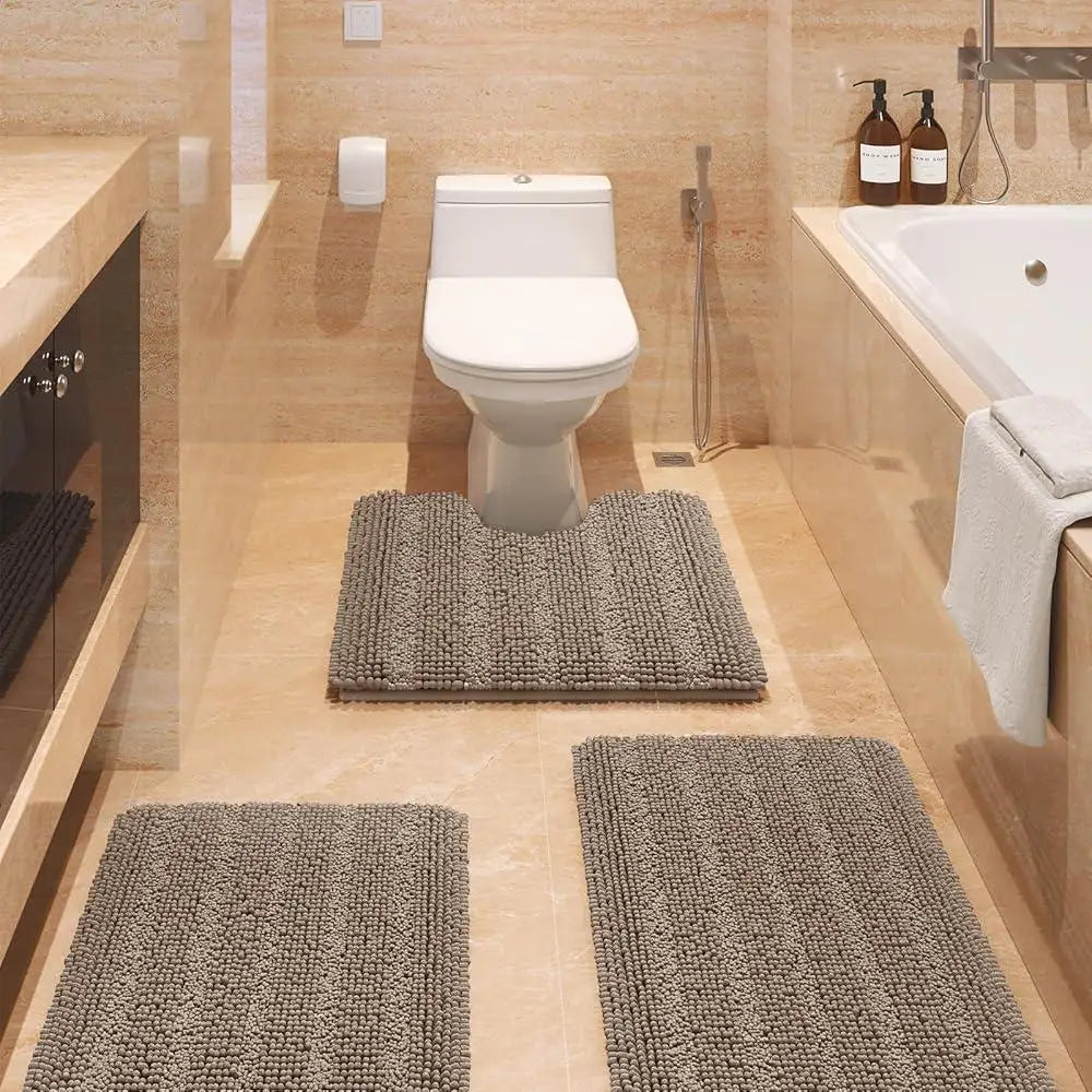 Absorbent Bathroom Mat Set