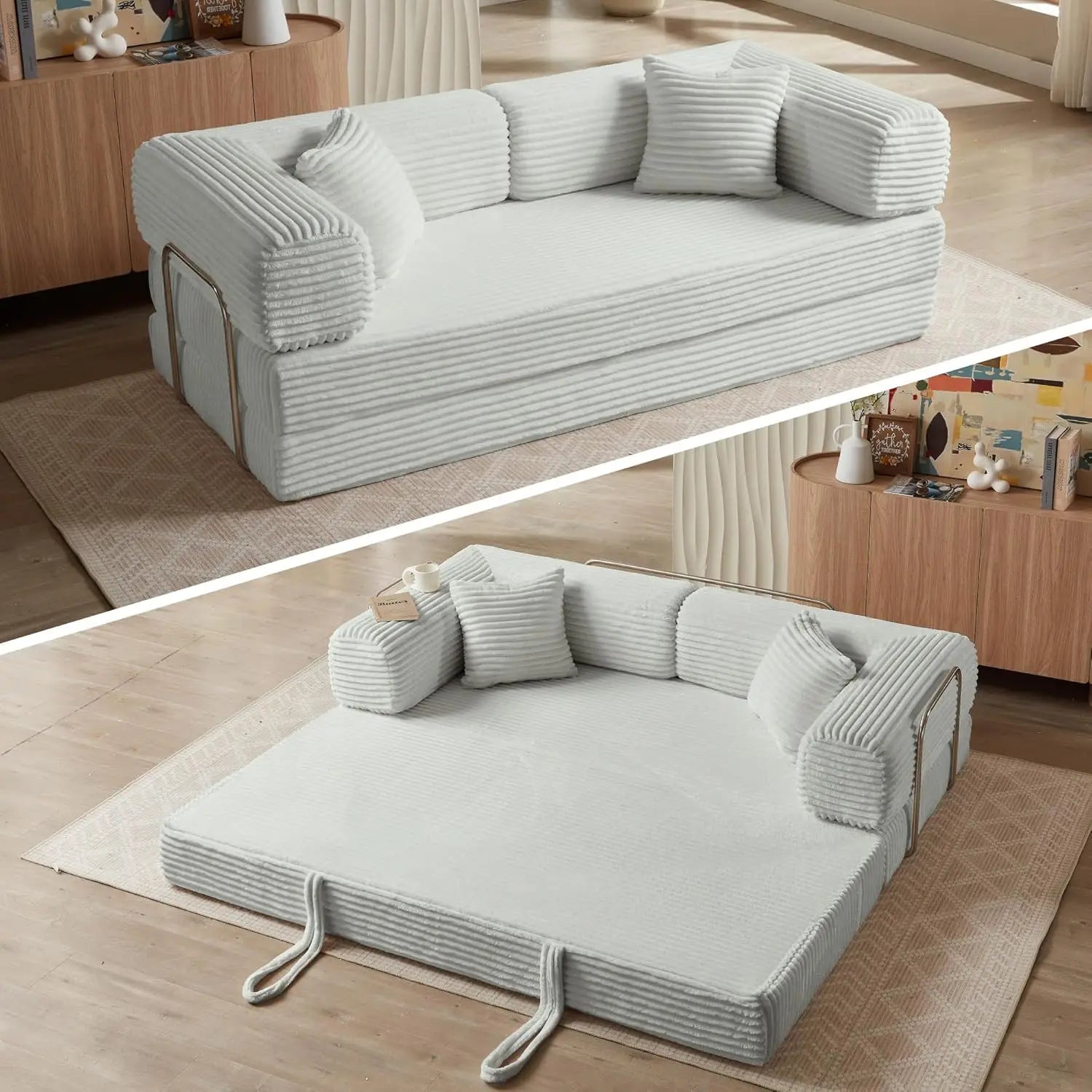 Oversized Corduroy  Sleeper Sofa