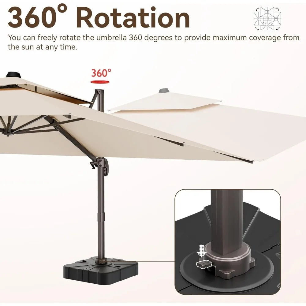 Large Rectangular Heavy Duty Offset Umbrellas