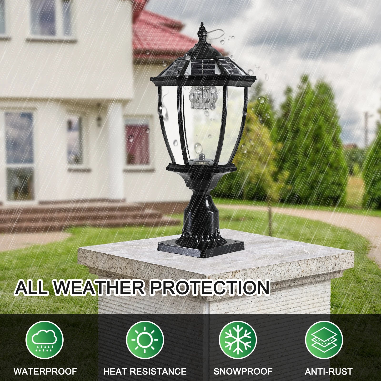 Solar Powered Outdoor Post Light,