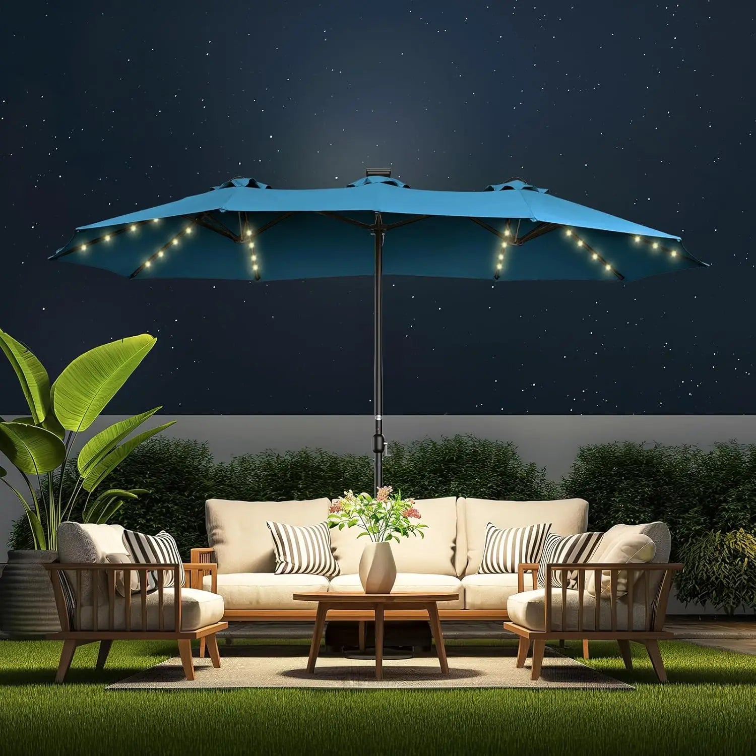 Solar LED Lighted Table Umbrella