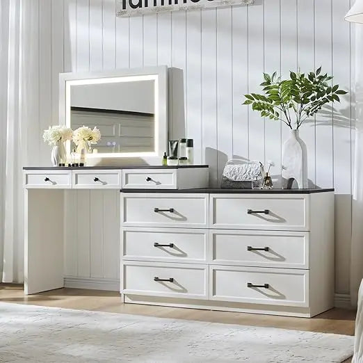 Vanity Desk with Large Drawers
