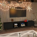 Television Console Table with Storage Cabinets