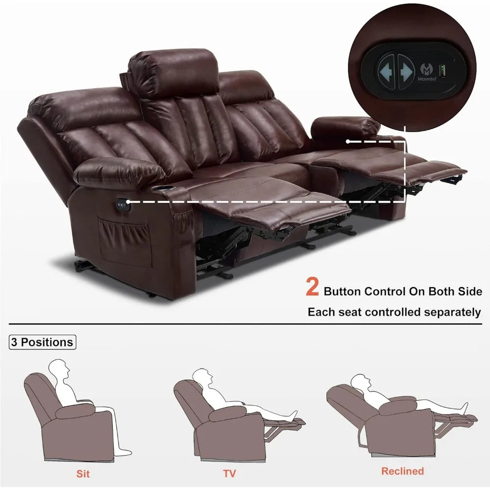 Reclining Sofa with Heat and Vibration