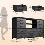 Dresser with LED Lights & Power Outlets