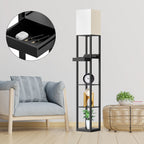 Column Floor Lamp with Shelves
