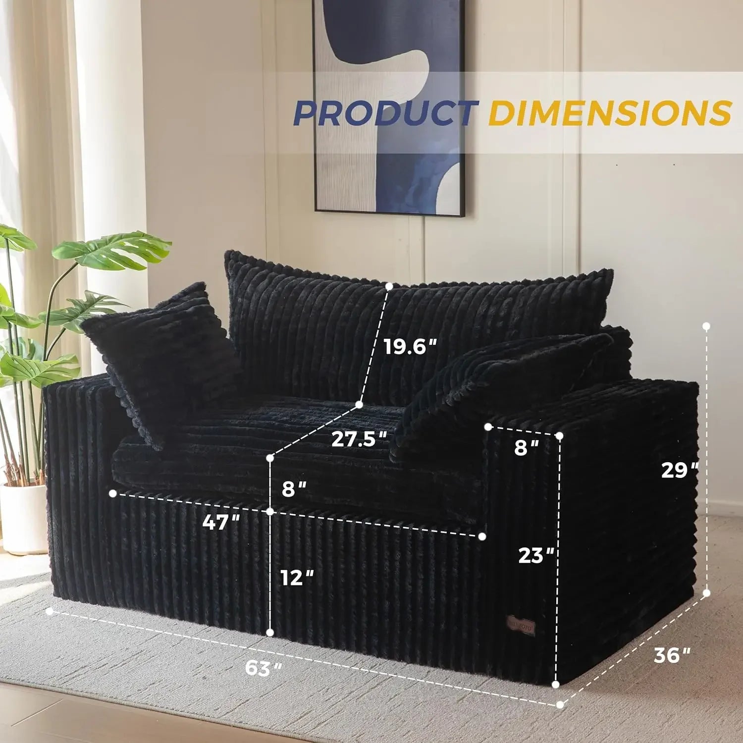Bean Bag Chair Upholstered Loveseat Sofa