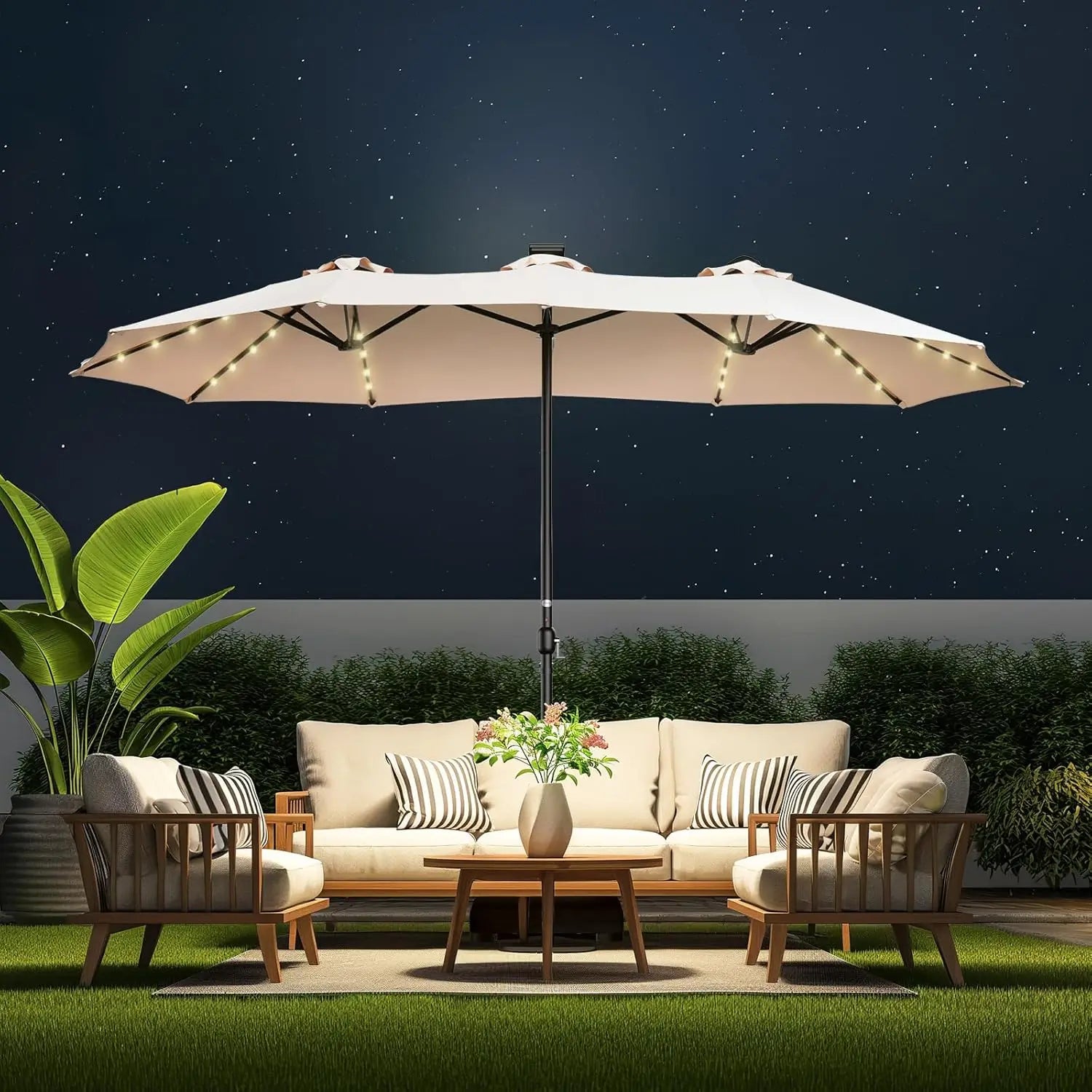 Solar LED Lighted Table Umbrella