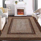 Washable Area Rugs Large Rugs for Living Room Modern Braided Print Non Slip Rug Indoor Floor Cover Accent Carpet for Bedroom