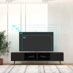Television Console Table with Storage Cabinets