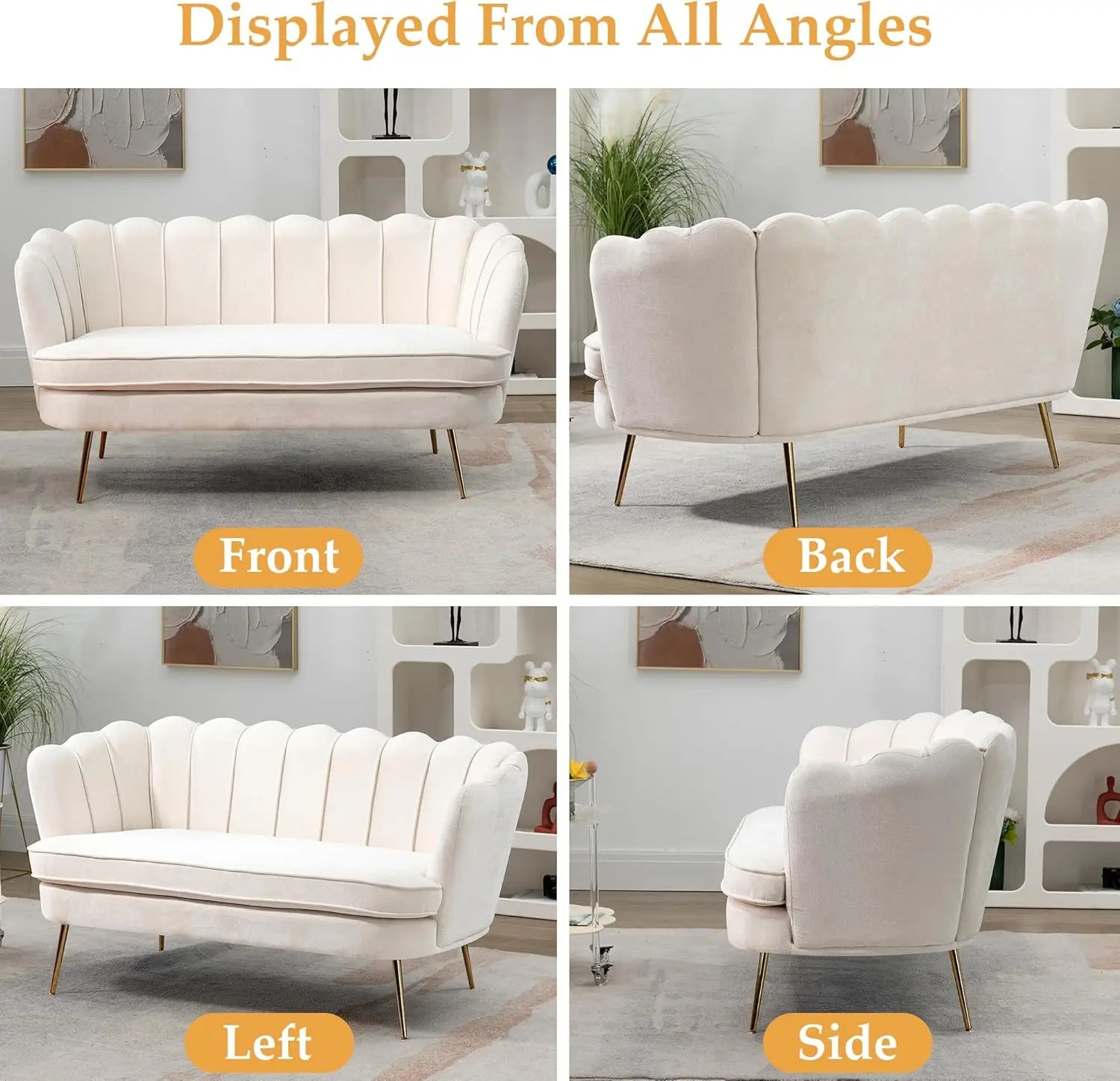 Small Modern Chenille Loveseat Sofa,