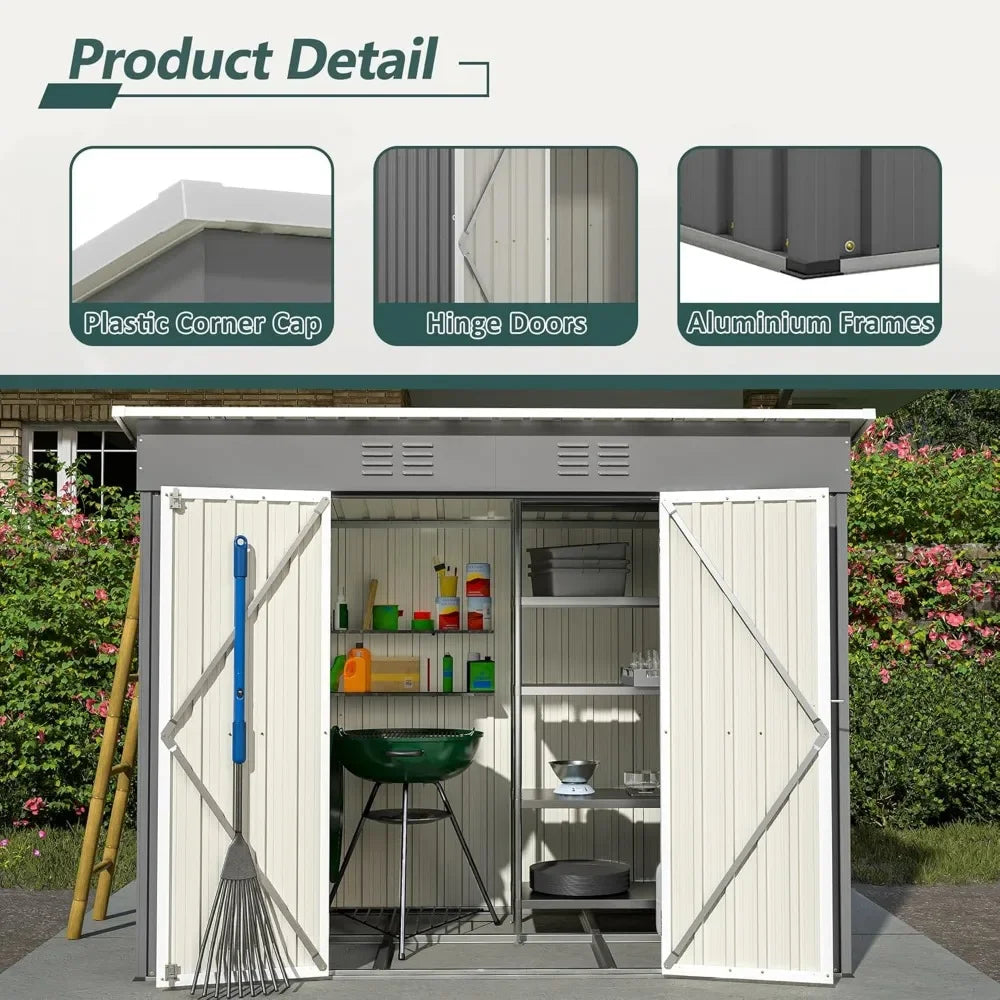 Large Metal Utility Tool Shed
