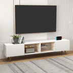 Television Console Table with Storage Cabinets