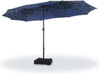 Extra Large Patio Umbrella with Solar Lights