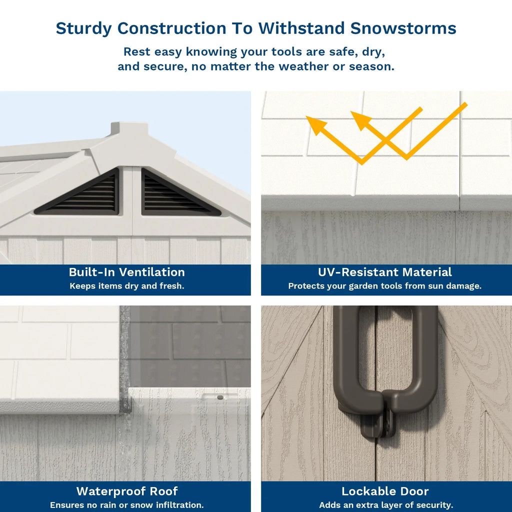 Waterproof & Rustproof Outdoor Tool Shed