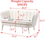 Small Modern Chenille Loveseat Sofa,