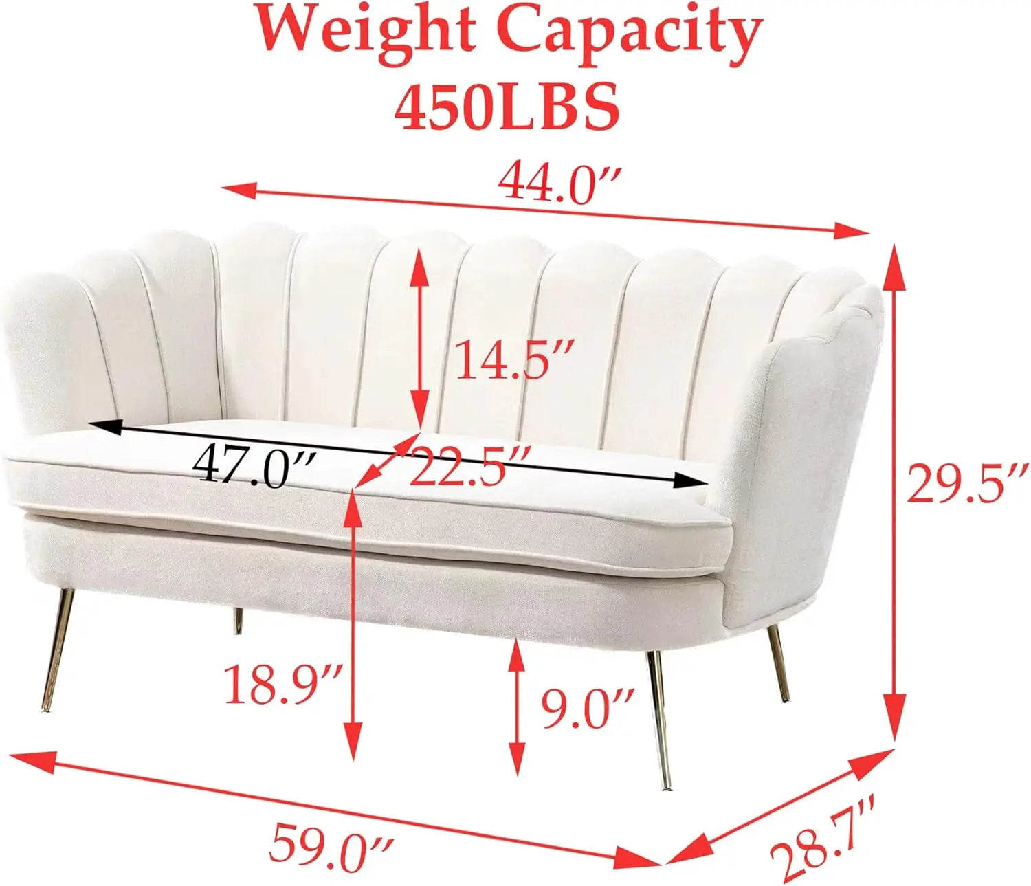 Small Modern Chenille Loveseat Sofa,