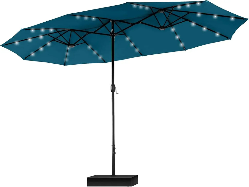 Extra Large Patio Umbrella with Solar Lights