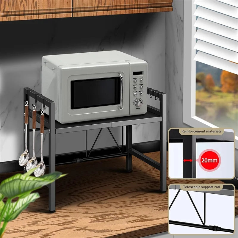 Adjustable Space-Saving Microwave Rack