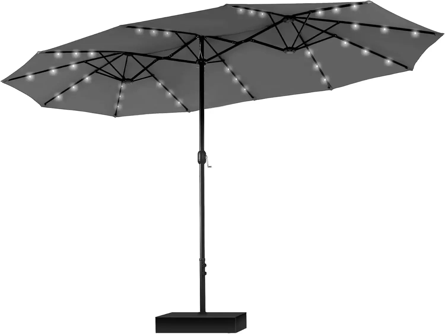 Extra Large Patio Umbrella with Solar Lights