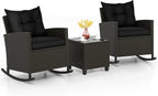 Patio Rocking Bistro Set & Glass Table