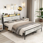 Queen/Full Bed Frame with Storage Headboard