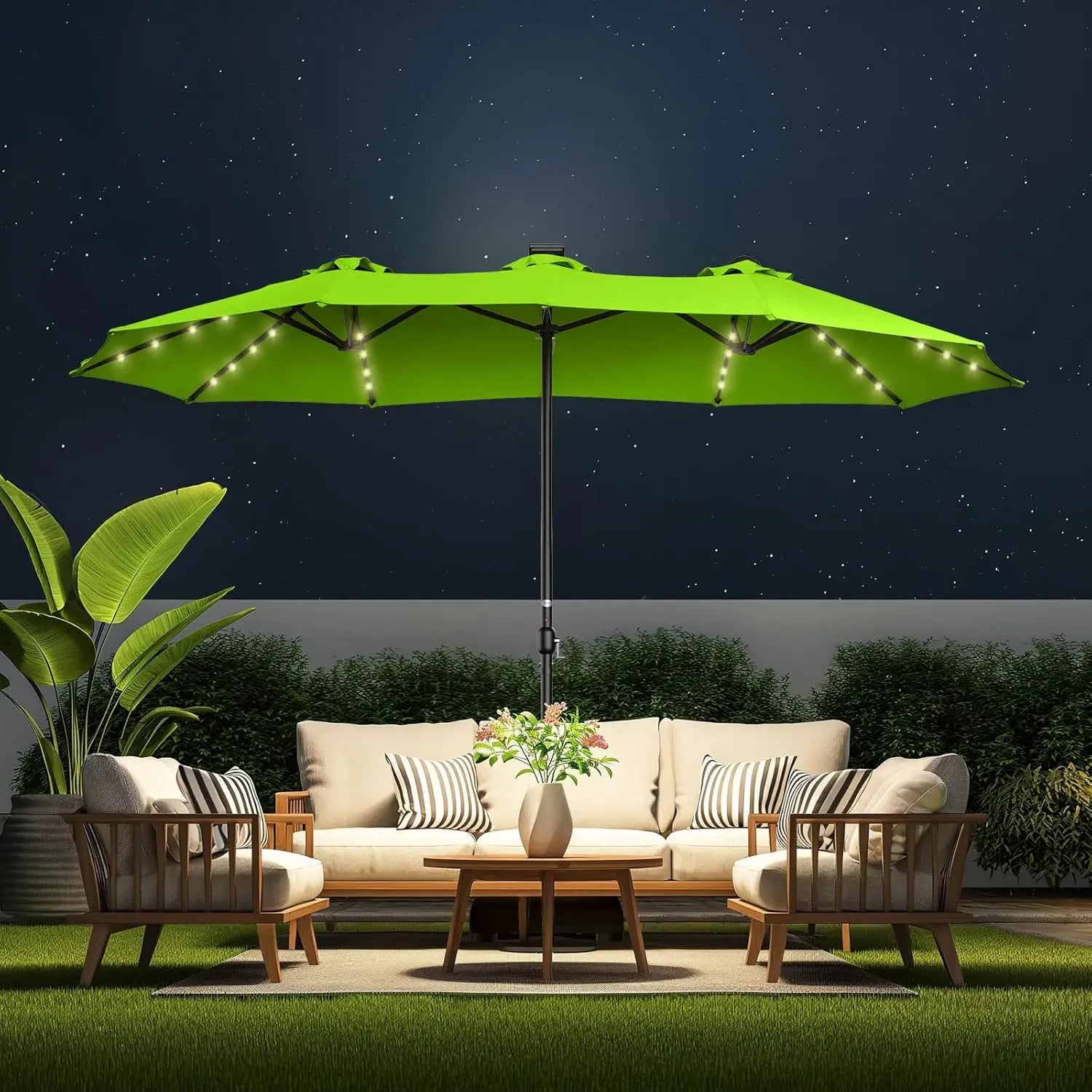 Solar LED Lighted Table Umbrella