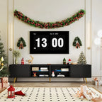 Television Console Table with Storage Cabinets