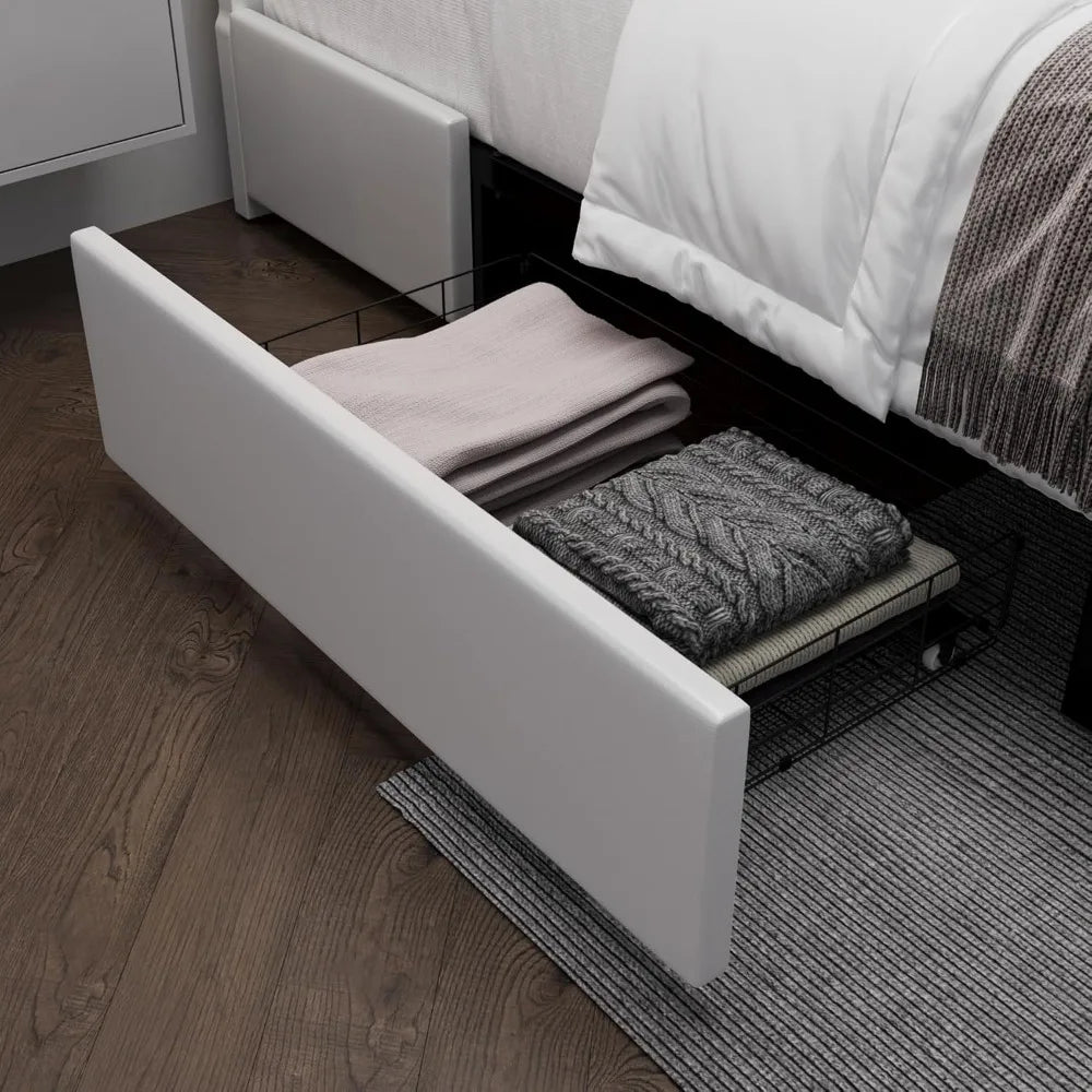 Queen Bed Frame with LED Headboard