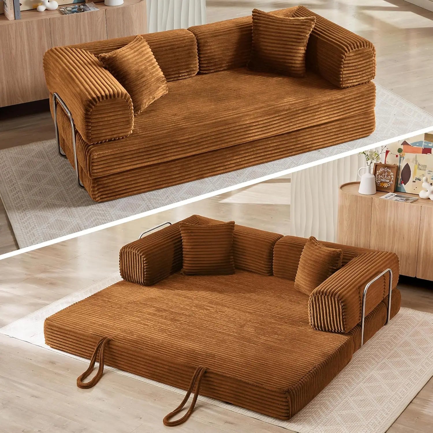 Oversized Corduroy  Sleeper Sofa