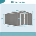 Large Utility Steel Garden Shed