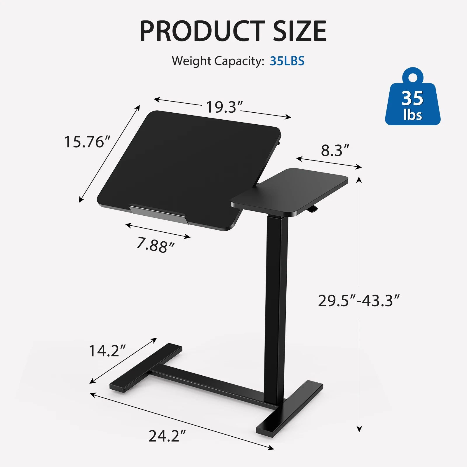 Tilt Top Adjustable Height Table Desk