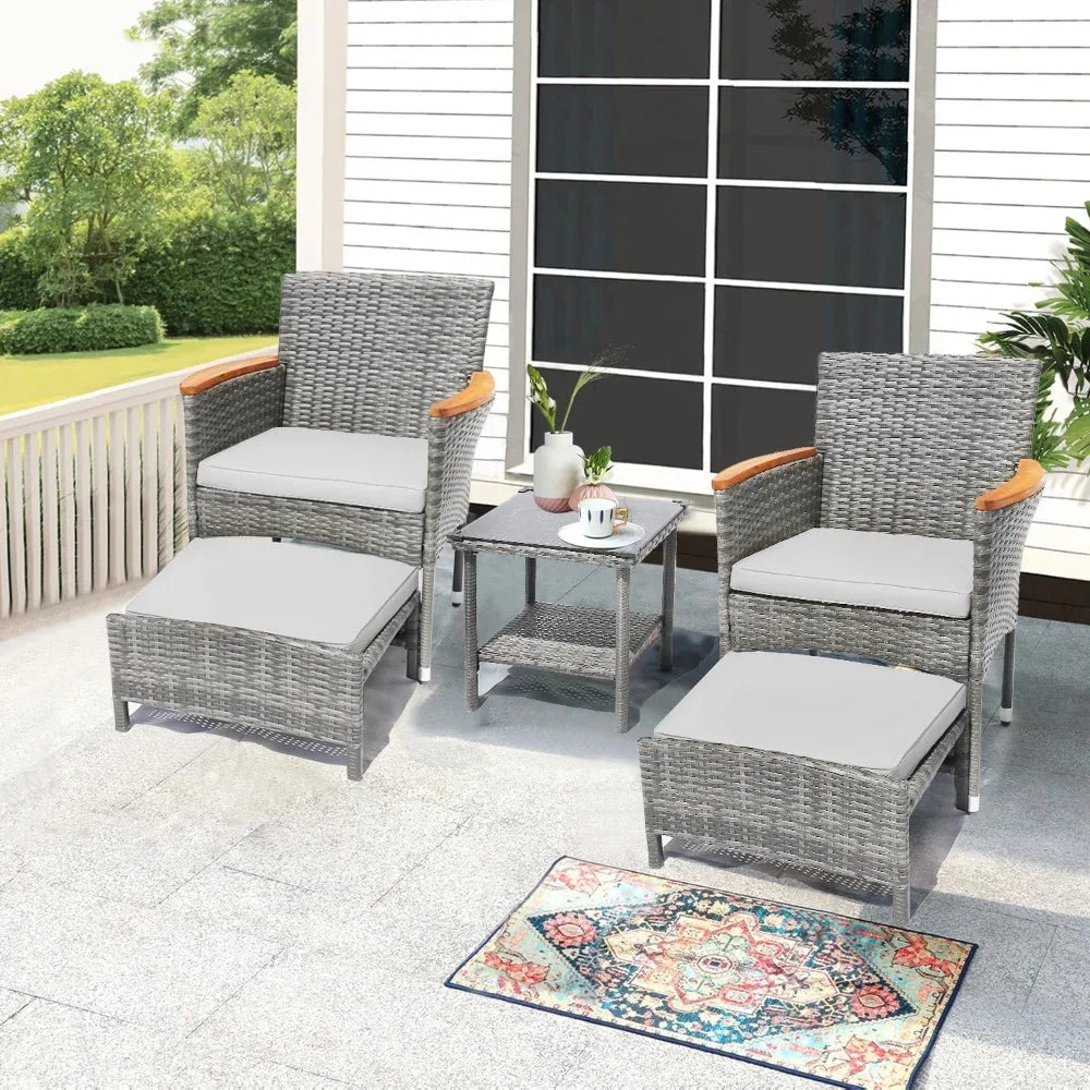 Outdoor Bistro Wicker Patio Set