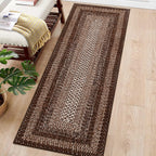 Washable Area Rugs Large Rugs for Living Room Modern Braided Print Non Slip Rug Indoor Floor Cover Accent Carpet for Bedroom
