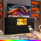 Dresser with LED Lights & Power Outlets