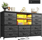 Dresser with LED Lights & Power Outlets