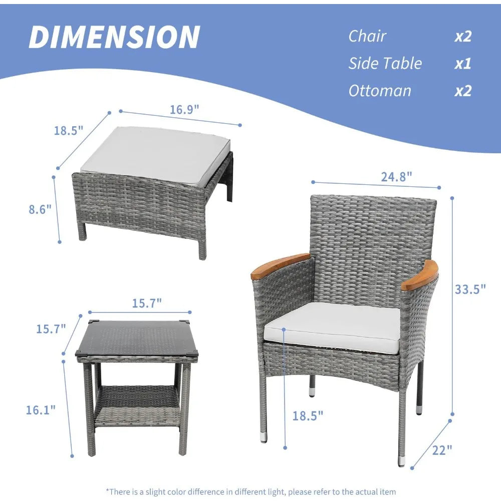Outdoor Bistro Wicker Patio Set