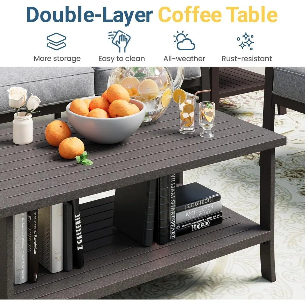 Outdoor Metal Sectional Furniture with Cushions